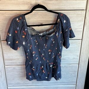 Market & Spruce smocked top with peplum